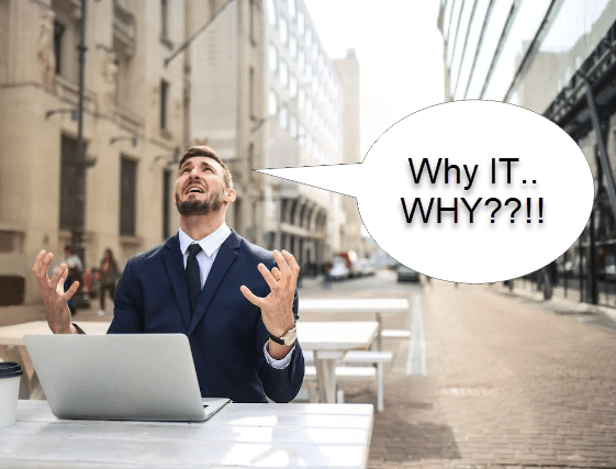 Frustrated man waiting for AD sync - Photo by Andrea Piacquadio from Pexels
