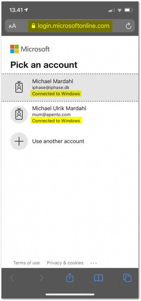 SSO login experience on Apple iOS