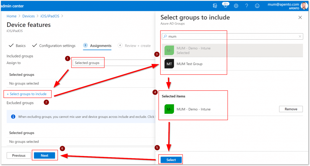 Assigning profile to groups