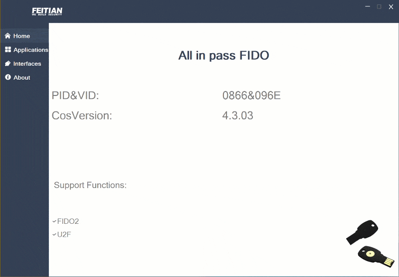 Remove credentials from a FIDO2 key using Feitian SK Manager Tool