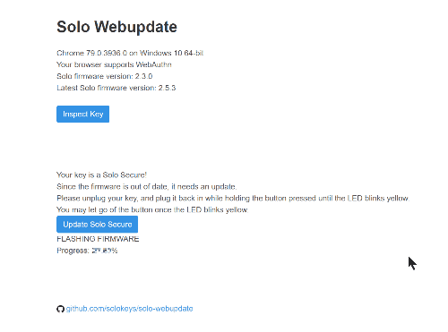 Annoying prompts during Solokey firmware update