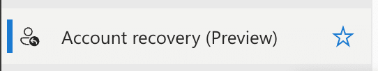 SSAR Account Recovery button in Entra portal