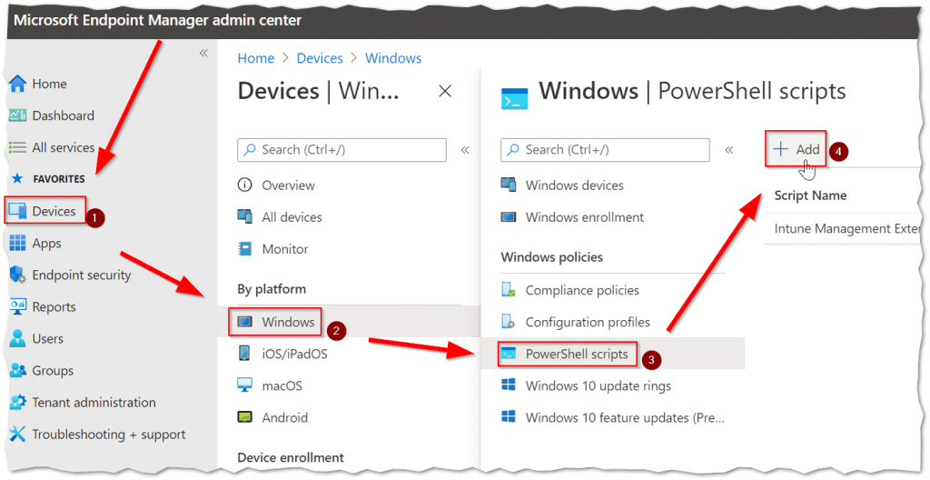 Deploy the script to migrate Bitlocker to Azure AD via MEM