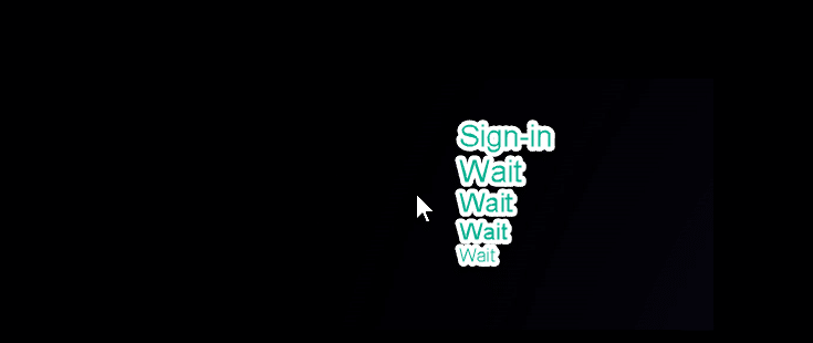 Black screen during sign-in