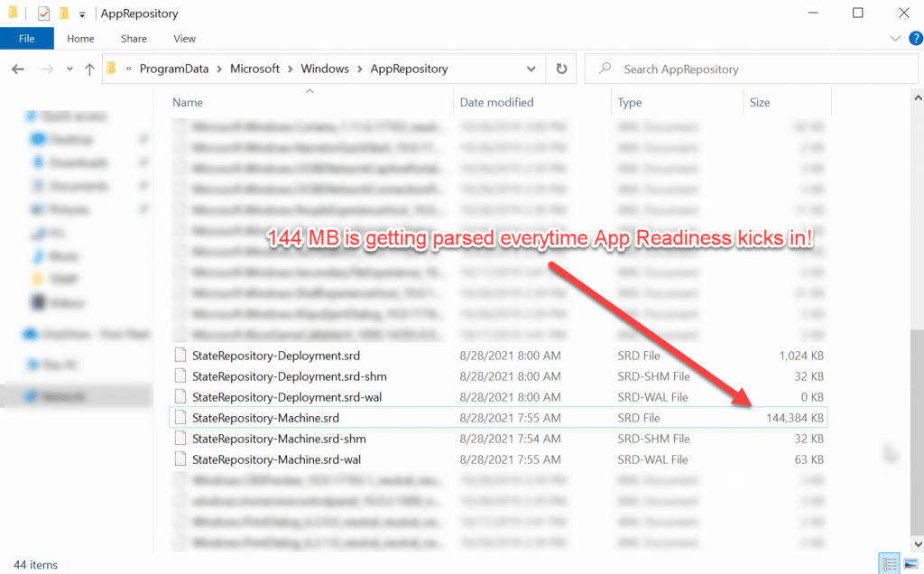 StateRepository files on a Remote Desktop Session Host server - bloated